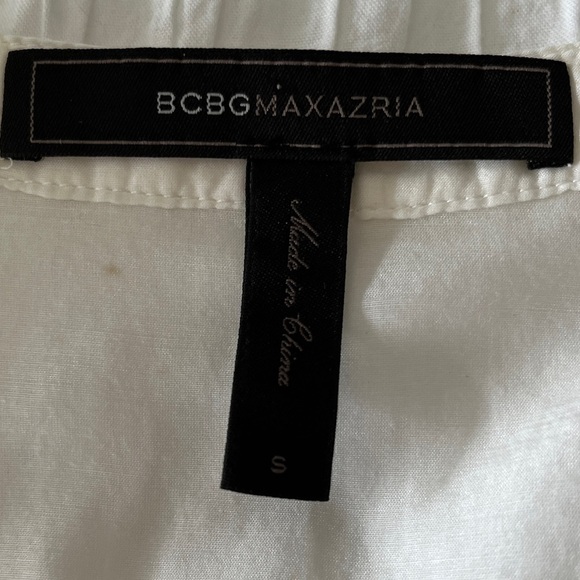 BCBGMAXAZRIA Semra Sheer Button Front Blouse V Neck Twist Detail Feminine Chic - Picture 13 of 16